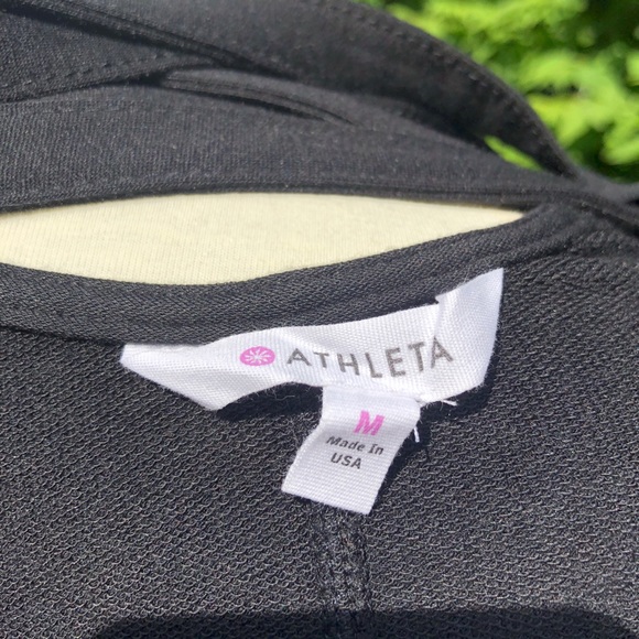 Athleta Crossback Black Sweatshirt Dress Sz M - Picture 5 of 7